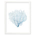 white frame blue sea fan wall art